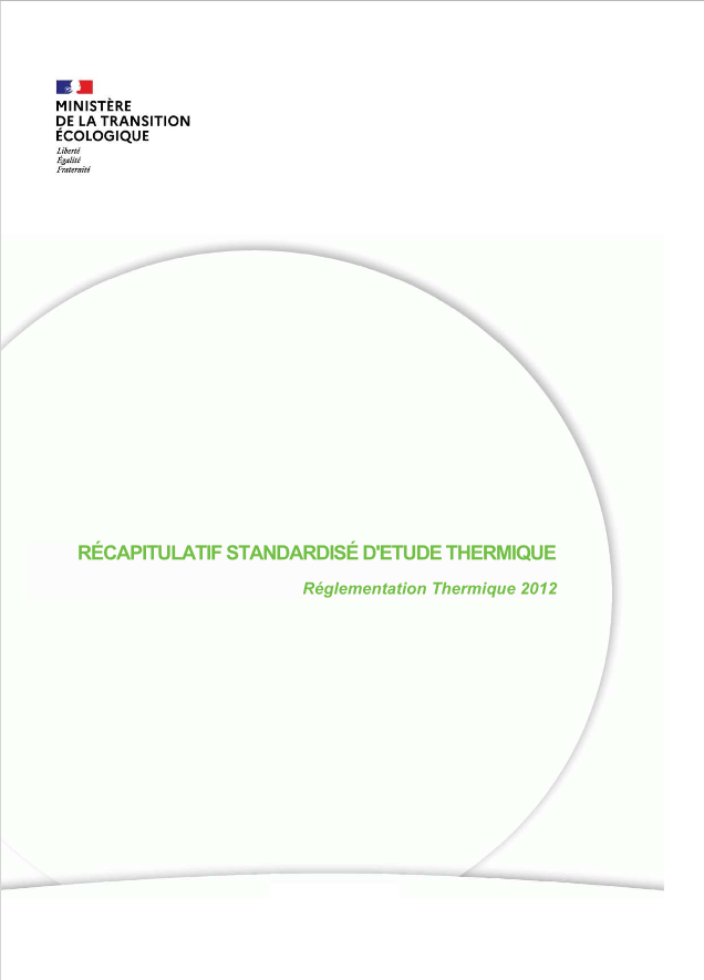 Récapitulatif standardisé d'étude thermique